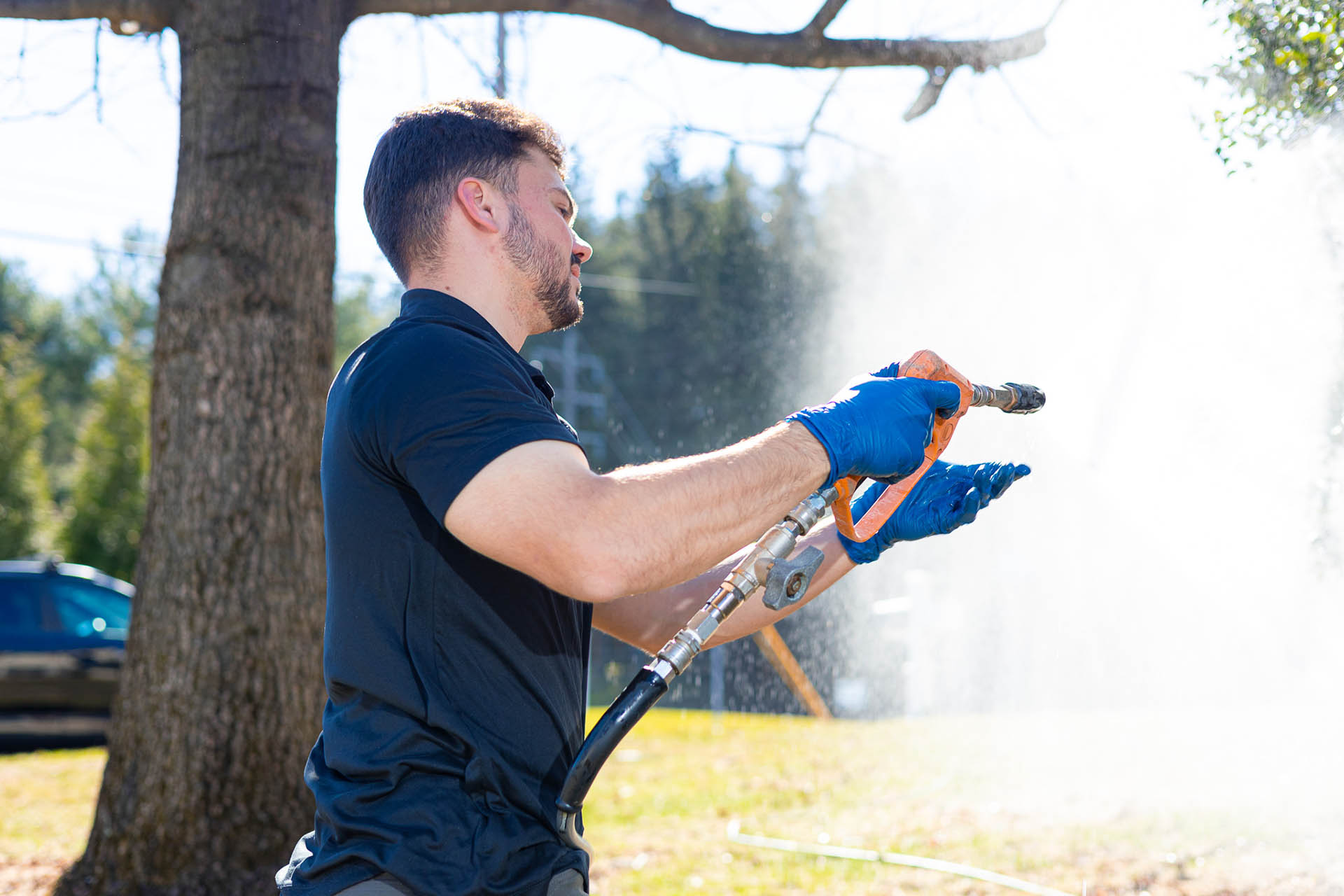 Landon Yorgey Pressure Washing at a Residential Property